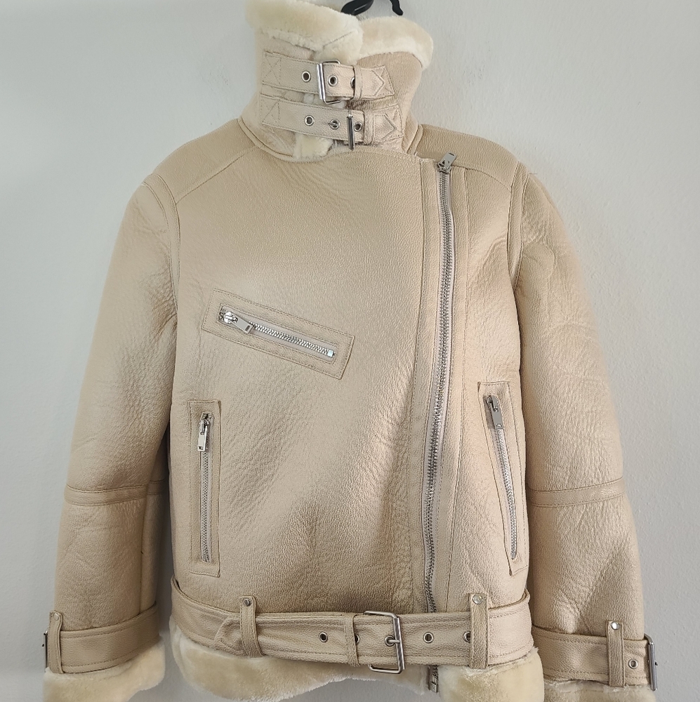 Topshop Cream Teddy Jacket
